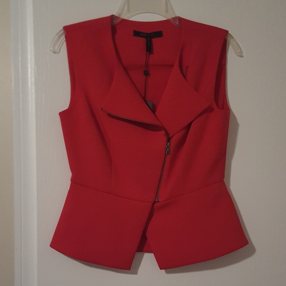 BCBG Red Peplum Top, new without tags, never worn